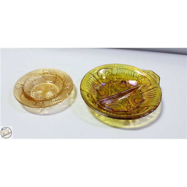 PAIR OF CARNIVAL/DEPRESSION STYLE GLASS