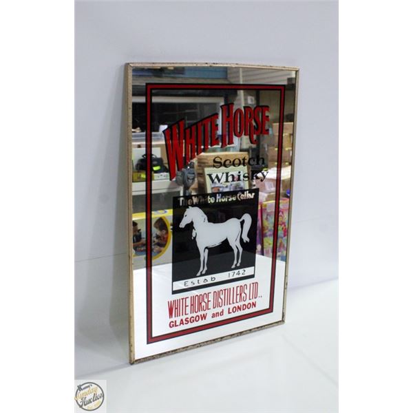 12 X18 WHITE HORSE SCOTCH WHISKEY MIRROR