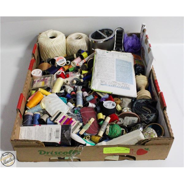 TRAY OF ASSORTED SEWING SUPPLIES