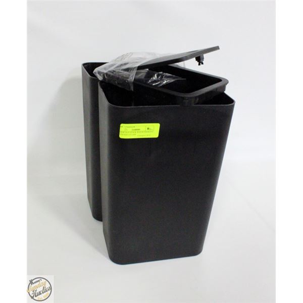 2 NEW OLD STOCK WASTE BASKETS WITH POP UP LIDS