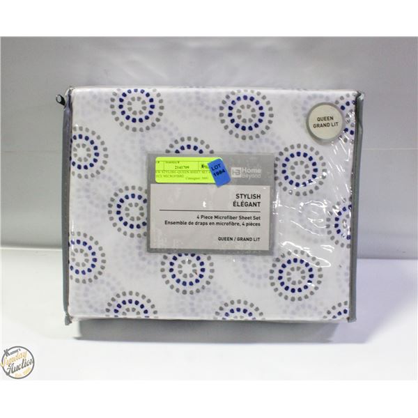 NEW STYLISH -QUEEN SHEET SET 4 PIECE MICROFIBRE