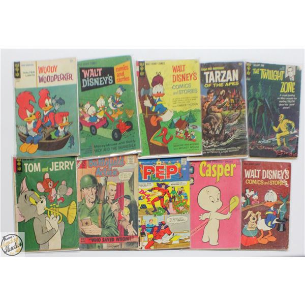 12 CENT COVER COMIC LOT, 10 BOOKS