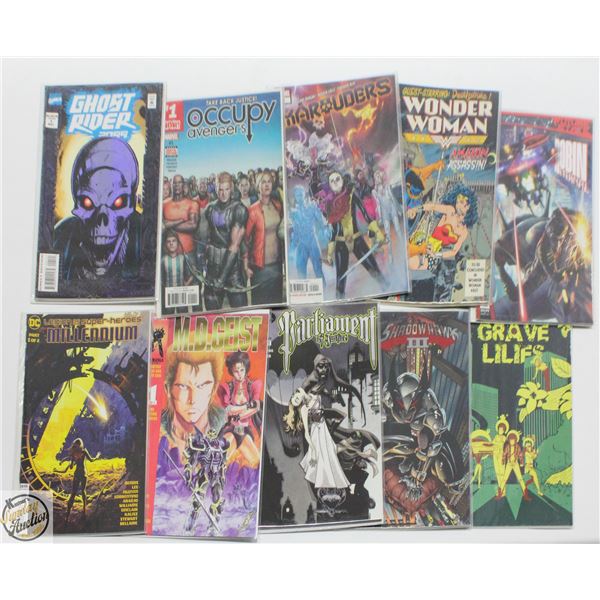 #1 ISSUE COMIC LOT, MARVEL, DC, INDY, 10 BOOKS