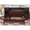 Image 1 : DARK WOOD KING SIZED BED FRAME UNIT H-63.5"