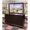 Image 1 : DARK WOOD BEDROOM DRESSER WITH MIRROR H-76.5"