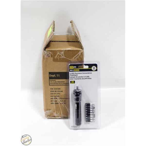 CASE WITH 6 11PC 5 LED PRECISION SCREWDRIVERS