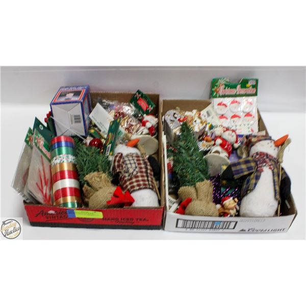 2 CHRISTMAS FLATS 48 NEW ITEMS/CANDLE/DECORATIONS