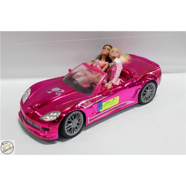 BARBIE DOLLS & BARBIE PINK CONVERTIBLE