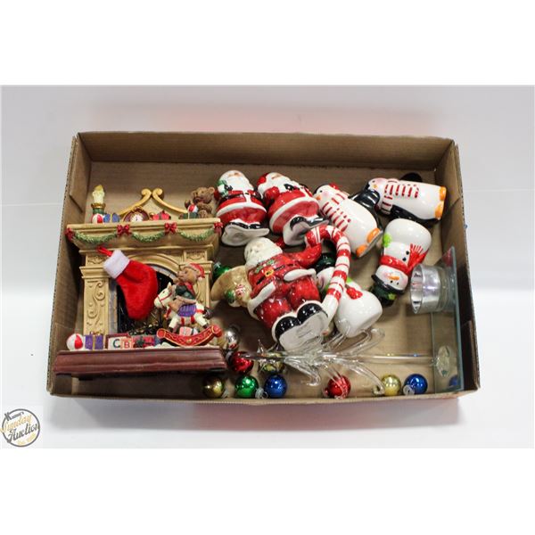 CHRISTMAS GLASSWARE - FIREPLACE LIGHTS UP,