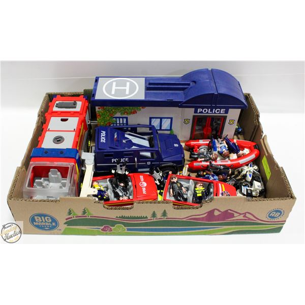 PLAYMOBILE FIRETRUCK, POLICECAR,