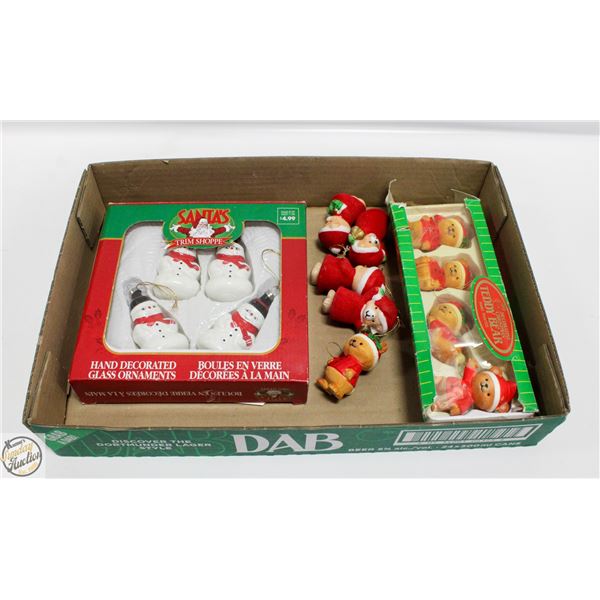 VINTAGE 13 HANDPAINTED GLASS SNOWMEN &