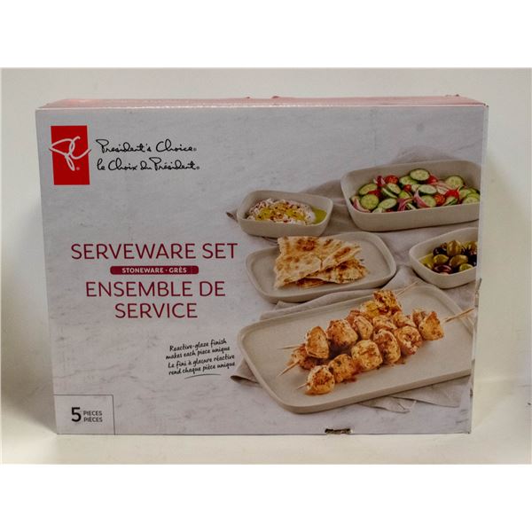 PRESIDENT’S CHOICE 5 PIECE STONEWARE SERVING SET