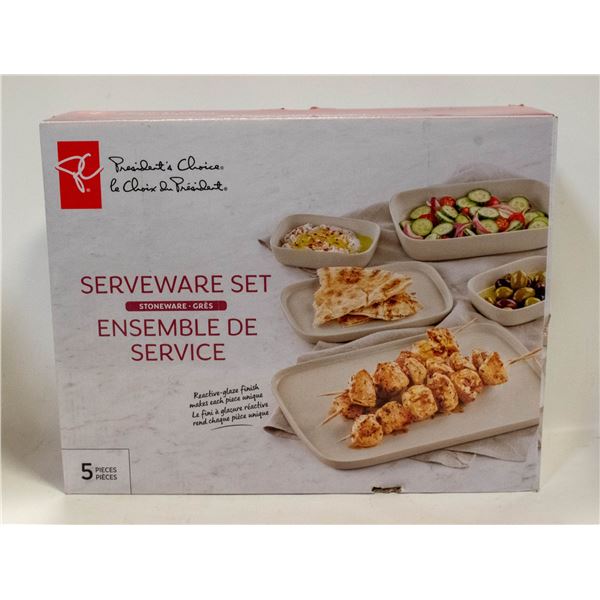 PRESIDENT’S CHOICE 5 PIECE STONEWARE SERVING SET