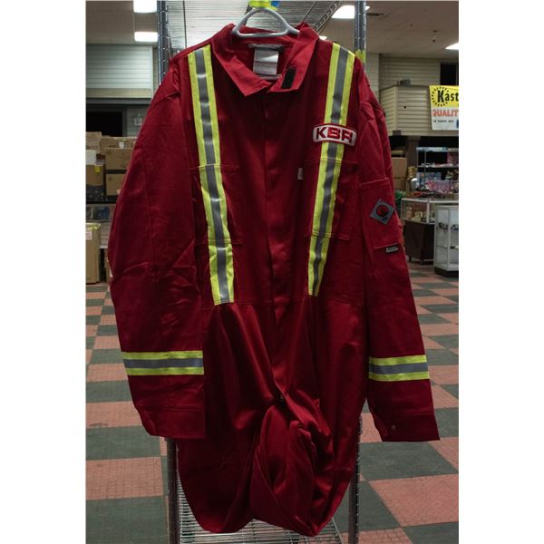 RED FR HI VIS SIZE 56 COVERALLS NEW