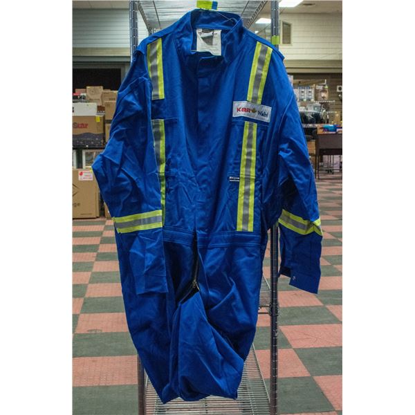 SIZE 60 FR HI VIS BLUE COVERALLS NEW