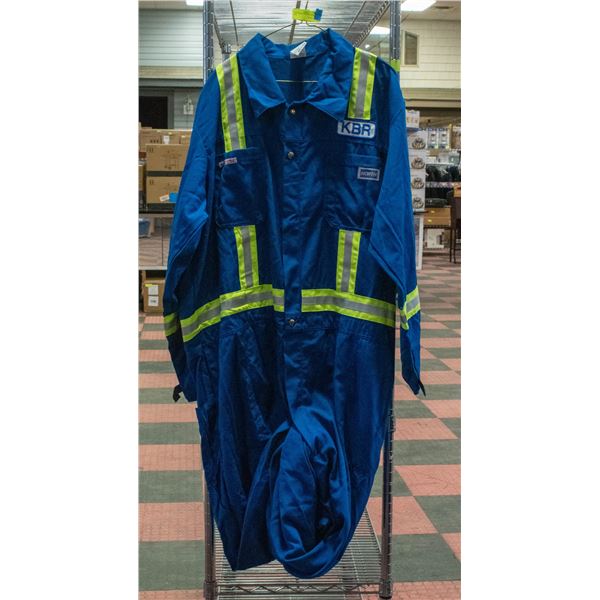 SIZE 60 FR HI VIS BLUE COVERALLS NEW