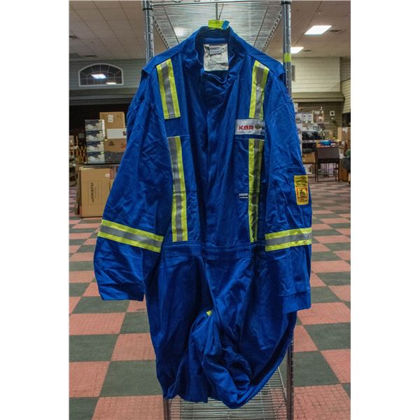 SIZE 60 FR HI VIS BLUE COVERALLS NEW