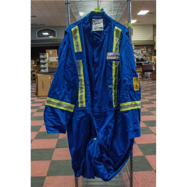 SIZE 60 FR HI VIS BLUE COVERALLS NEW