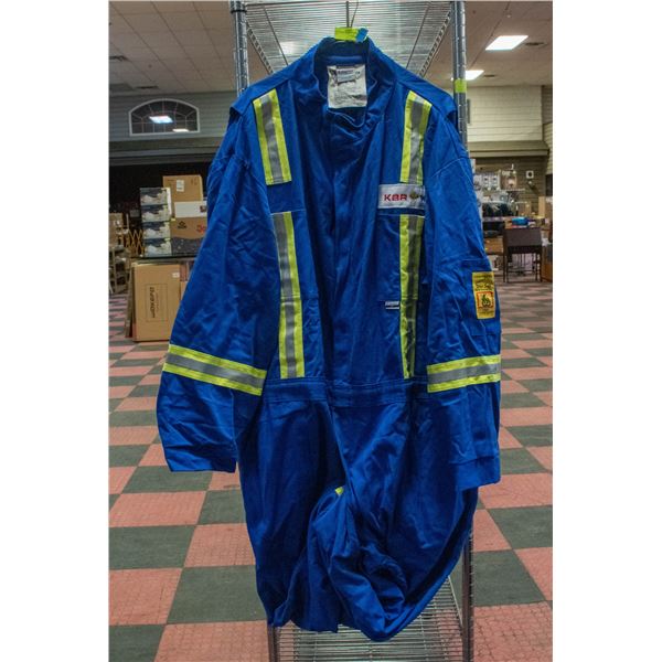 SIZE 60 FR HI VIS BLUE COVERALLS NEW