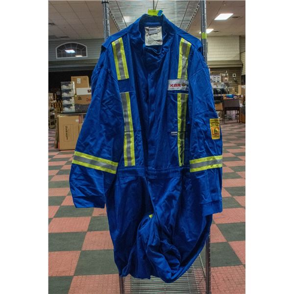 SIZE 60 FR HI VIS BLUE COVERALLS NEW