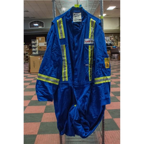 SIZE 60 FR HI VIS BLUE COVERALLS NEW