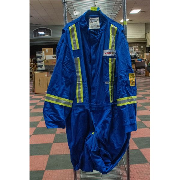SIZE 60 FR HI VIS BLUE COVERALLS NEW