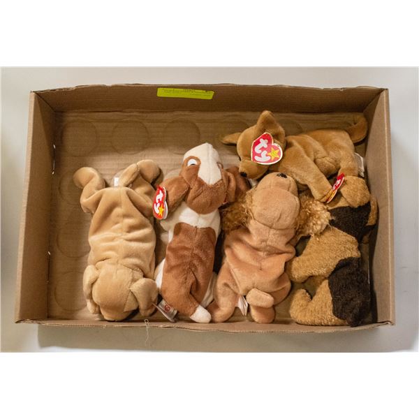 TY BEANIE BABIES W/TAGS DOGS - TINY, TUFFY