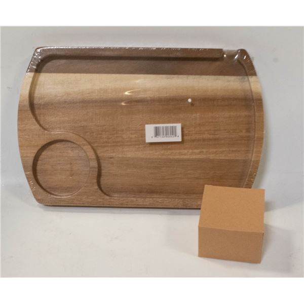 WOODEN ROLLING TRAY WITH 5 PIECE GRINDER