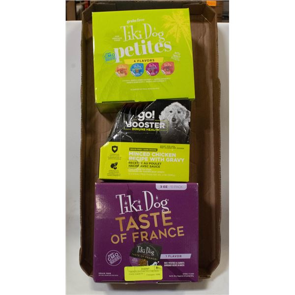 2 BOXES (20 CUPS TTL) TIKI DOG FOOD VARIETY +