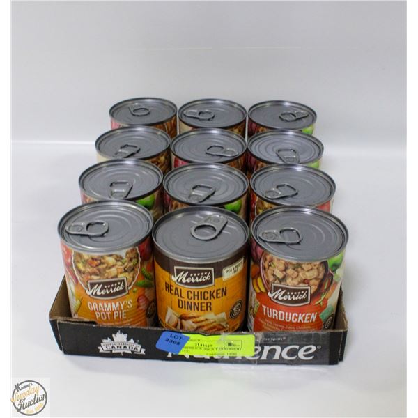 12 CAN MERRICK ADULT DOG FOOD ASSORTED