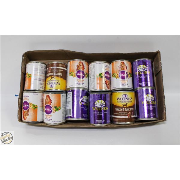 12 CAN HALO & WELLNESS ADULT DOG FOOD