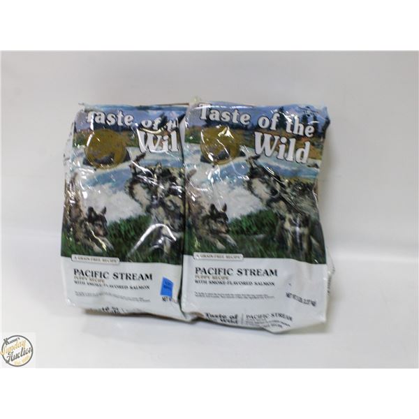 TWO 5LB BAGS OF TASTE OF THE WILD PUUPY DOG FOOD