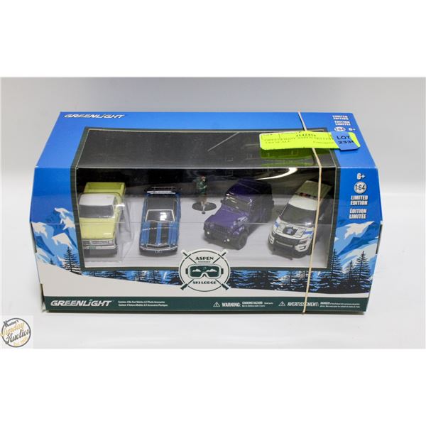 GREENLIGHT ASPEN SKI LODGE SET 1/64 SCALE