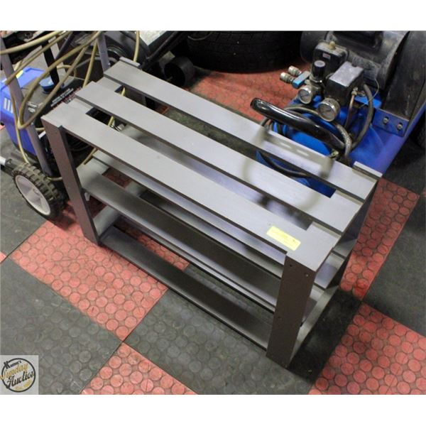 GREY WOOD SHOE RACK 19.5" X 12" X 30"