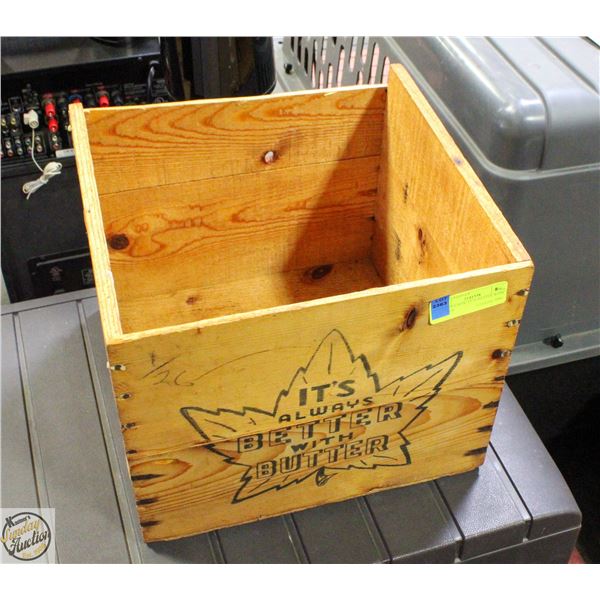 WOODEN BOX "IT IS BETTER WITH BUTTER'