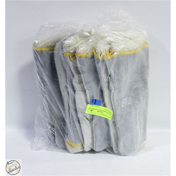 NEW 4 PAIRS WINTER LINED MITTS, LARGE GRAY