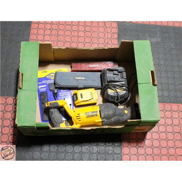 DEWALT RECIPRICATING SAW WITH CHARGER, BATTERY