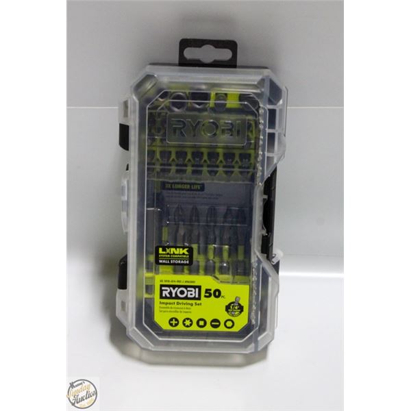 NEW RYOBI 50PC IMPACT DRIVING SET MODEL A965001