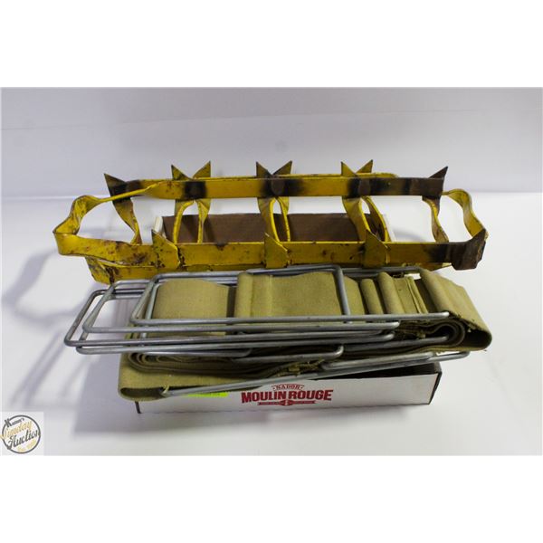SET OF 2 METAL TRACTION AIDS & 4 1/4" STRAPS