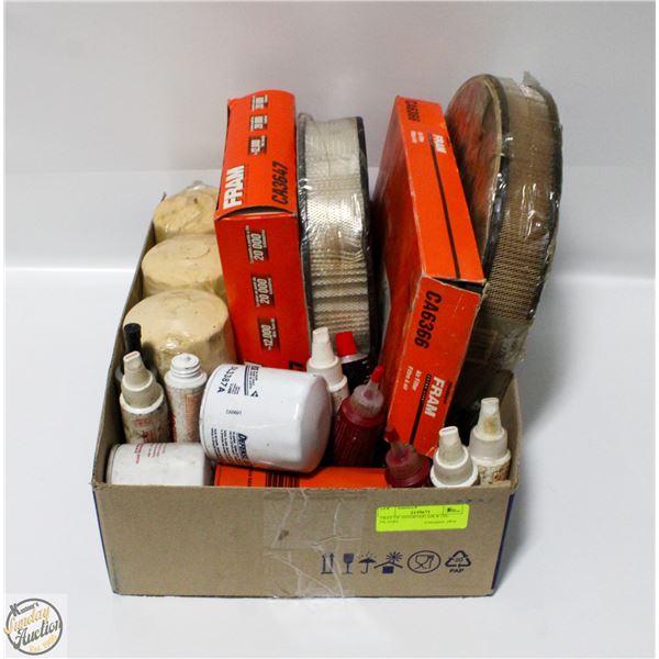 TRAY OF ASSORTED AIR & OIL FILTERS