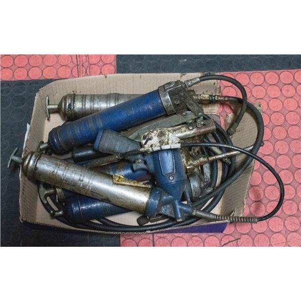 TRAY OF 5 GREASE GUNS