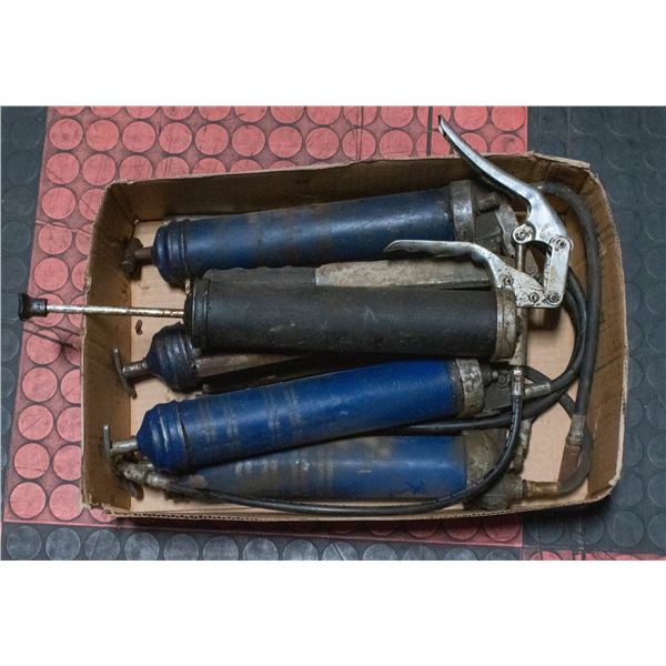 TRAY OF 5 GREASE GUNS