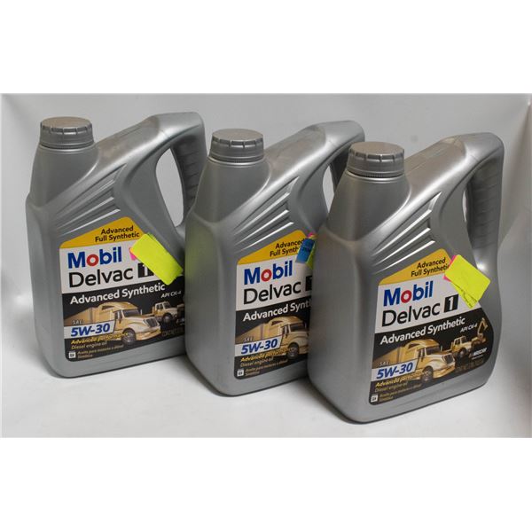 3X MOBIL DELVAC FULL SYTHENTIC SAE 5W-30 MOTOR OIL