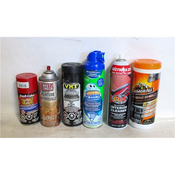 FLAT OF SURPLUS GARAGE PRODUCTS MOSTLY FULL