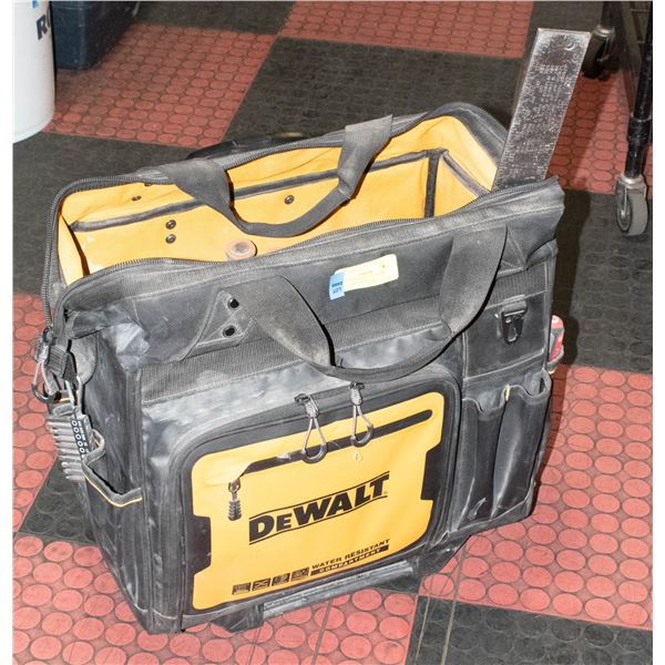 DEWALT TOOL BAG WITH MISC. TOOLS AND HARDWARE
