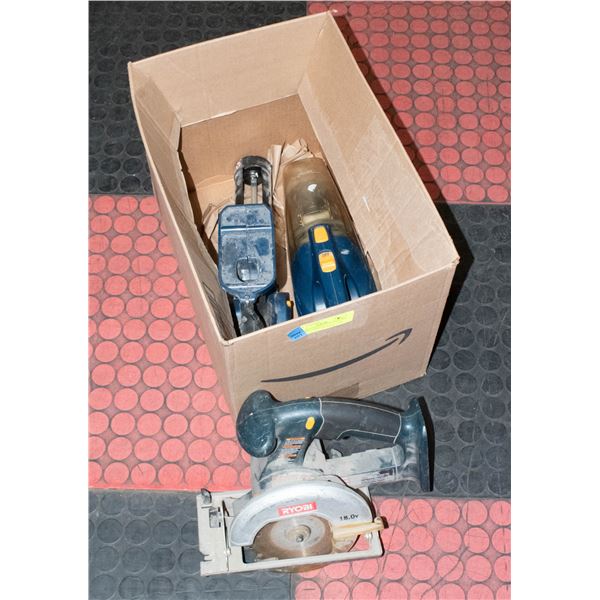 3X18 VOLT RYOBI POWER TOOLS NO BATTERY/CHARGER