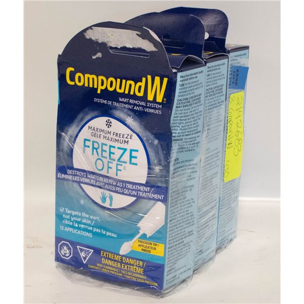 3 NEW KITS COMPOUND W WART REMOVAL FREEZE OFF