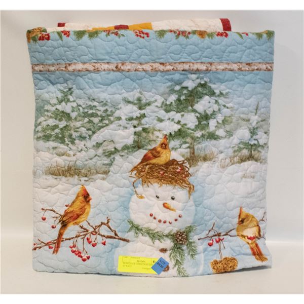 HOMEMADE CHRISTMAS QUILT 62"X44.5"