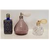 Image 1 : 2 PERFUME BOTTLES WITH ATOMIZERS; PURPLE;
