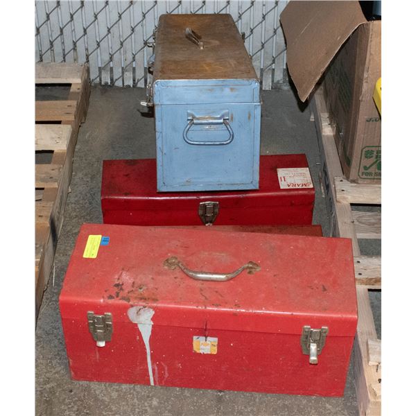 SET OF 4 HEAVY MECH TOOL BOXES WITH TOOLS